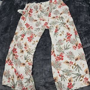 Floral Wide-Leg Pants 2X